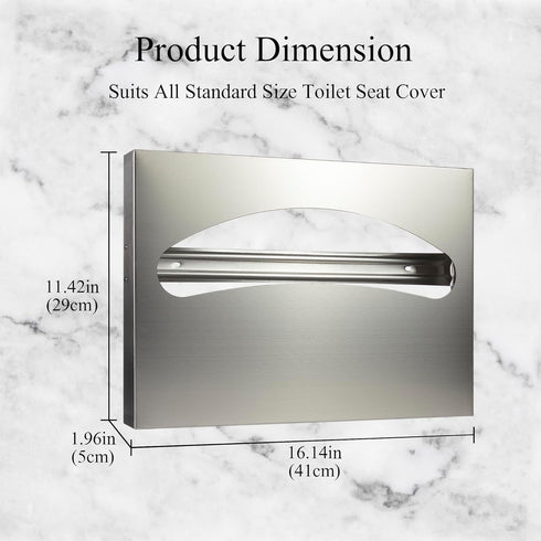 AKU INTL. Pack-2 Wall Mount Dispenser, Anti-Scratch Toilet Seat Cover Holder with Screws for Half or Single Fold