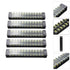 Summer-Home 5Pcs 15A 600V Terminal Barrier Strip - 12 Position Covered Dual Row Screw Connector Block