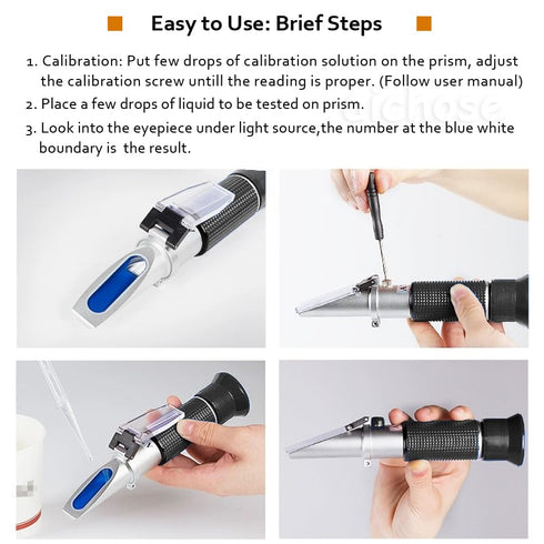 Honey Refractometer for Moisture, Brix and Baume, 3-in-1 Uses, 58-90% Brix Scale Range for Honey, Maple Syrup, and