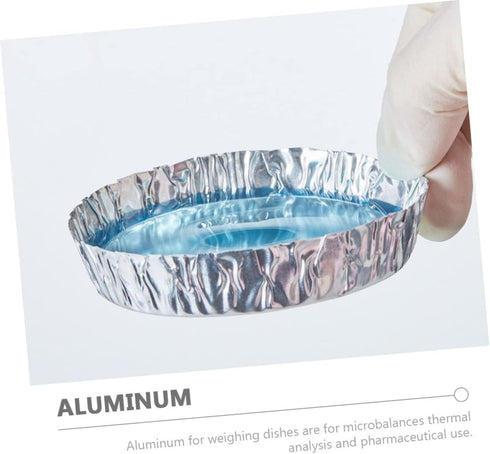 50Pcs Aluminum Foil Weighing Trays with Handle, Heavy Duty Aluminum Foil Pans for Laboratory Use and Measuring