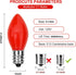 25PK C7 Christmas LED Replacement Bulbs,C7 Ceramic Red LED Bulb,0.6W E12 Base Bulbs for Patio Home Outdoor&Indoor Christmas Decor by Bokoiuu
