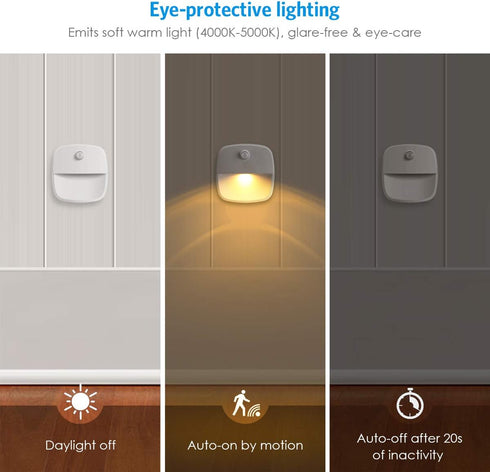 AMIR Closet, 6-Pack) Motion Sensor Light Indoor, Upgraded Battery-Powered LED Night Light with PIR Technology