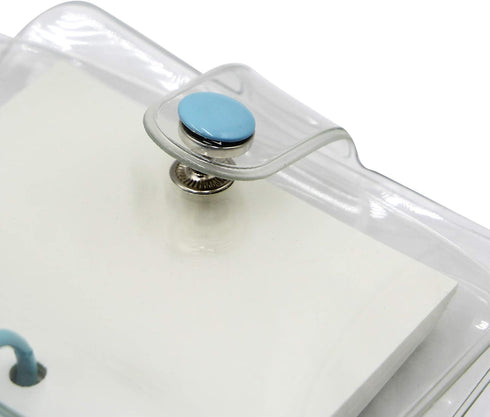 Mini Transparent 3-Ring Binder Covers, Clear Soft PVC Notebook with Snap Button Closure