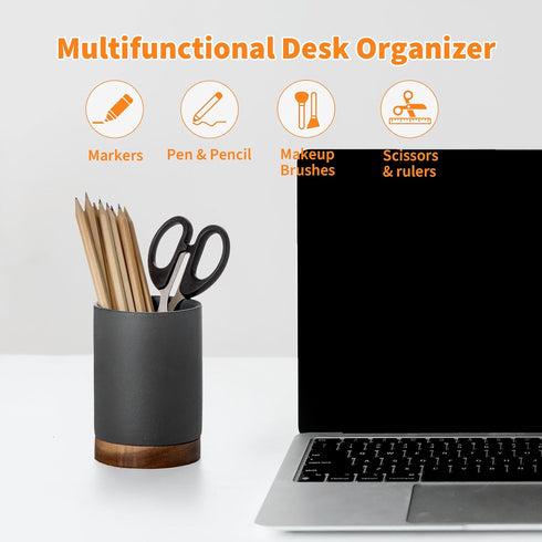 Set 2) Pen Holder for Desk, Ceramic Pencil Organizer & Makeup Brush Holder, Office Decor and Desk AccessoriesPerfect