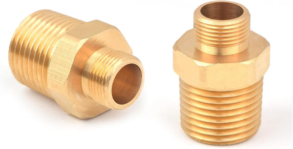 RV Faucet Adapter 1/2 to 3/8 Reducer Faucet Supply Line Adapter Brass Compression Fitting Compatible with Plumbing