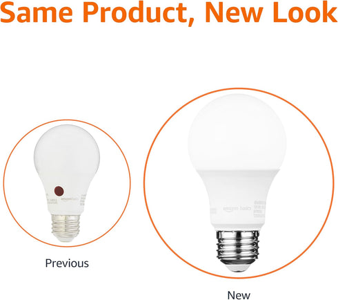 A19 Bulb, 60W 9W E26 2700K, Non-Dimmable, 10,000 2-Pack Amazon Basics Dusk to Dawn Sensor LED Light Equivalent, Energy