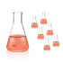 Conical Flask Set, 150mL Glass Erlenmeyer Flasks, Narrow Mouth, 3.3 Borosilicate Glass (case of 6)