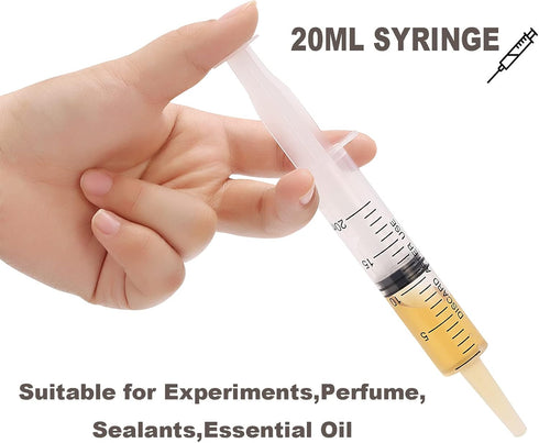 30 Pack 20ml Plastic Syringes for Scientific Labs, Measuring Liquids, Pets, Oil or Glue Applicator