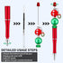 Whaline 24Pcs Beadable Ballpoint Pens in Red, Green, Gold, Retractable Gel Ink with Extra Refills for Xmas DIY Supplies