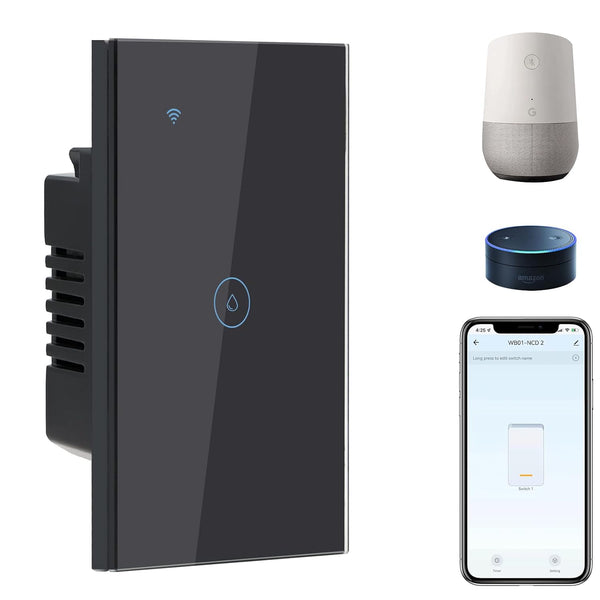 BSEED Smart Water Heater Switch, WiFi Touch Switch with Smart Life APP Control, 20A Black