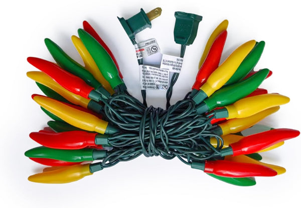 13.6FT Chili Pepper String Lights,Energy-Efficient LED Indoor/Outdoor Decorative Lighting with 35 Multicolor