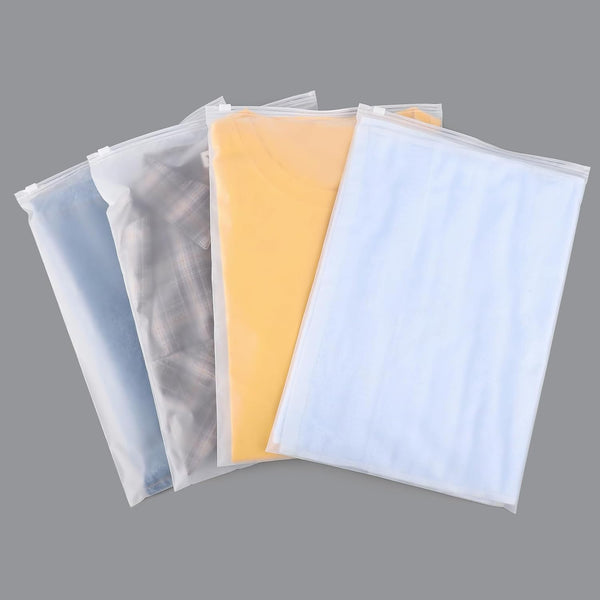 Frosted Zipper Clothing Bags, 25 Pcs 10x13 inch Poly Bags for Shipping, Waterproof Plastic Bags for Clothes