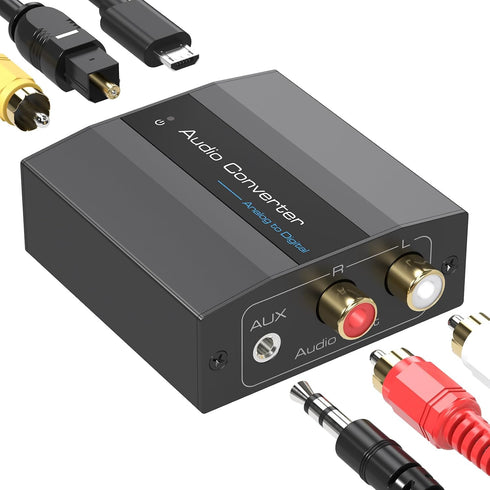 Analog to Digital Audio Converter RCA to Optical Converter RCA/3.5MM to Toslink