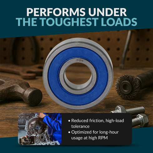PGN (10 Pack) R6-2RS Bearing - Lubricated Chrome Steel Sealed Ball Bearing - 3/8" x 7/8" x 9/32 with Rubber Seal & High