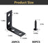 HOME MASTER HARDWARE Sets, 1-1/2 20 Pack,Black L Bracket Corner Brace " Right Angle Bracket, Metal L Brackets