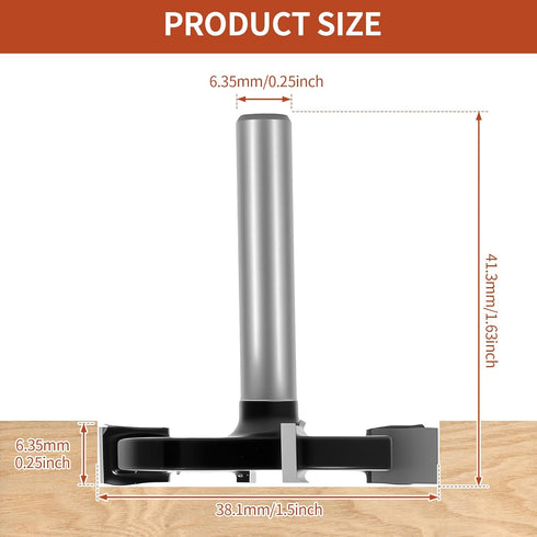 SPYMXGS Spoilboard 1/4 Inch 1.5 inch CNC Surfacing Router Bit Shank, Cutting Dia Slab Flattening Router Bit, Wood