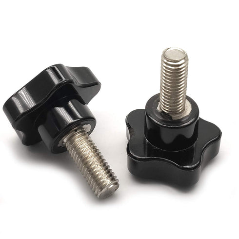 M10 x 25mm Star Shape Screw Knobs - 5-Star Stud Tightening Screw Grip Handheld for Machine Tool, Pack of 5