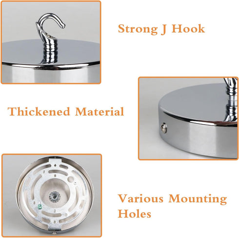 Helunsi 4-3/4 Inch 20lbs Ceiling Canopy Kit, Silver Chandelier Pendant Light Canopy Kit, Ceiling Light Cover Plate