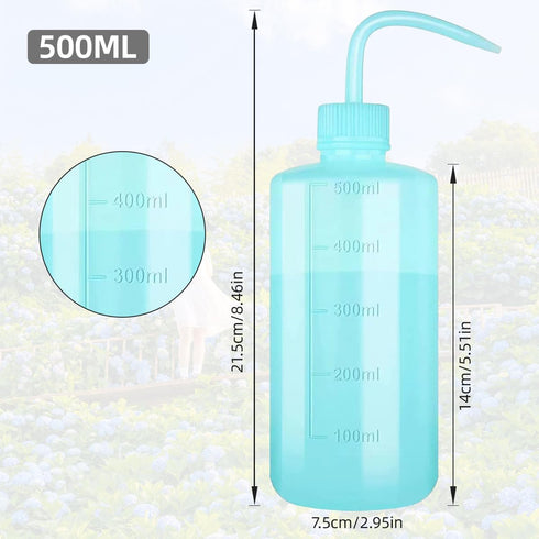 Tatoo Lash squeeze Bottle,Safety Rinse Bottle, Plastic Squeeze Medical Lab Washing Bottle (Pink &Blue, 500ml) by Mekupeu