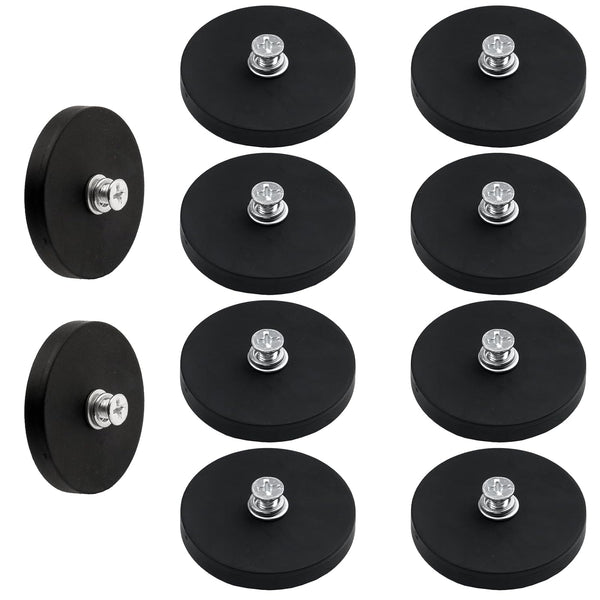 QUYLIXX 10Pcs Rubber Coated Anti-Scratch Mounting Magnets, 30LBS Neodymium Magnet Base with M5