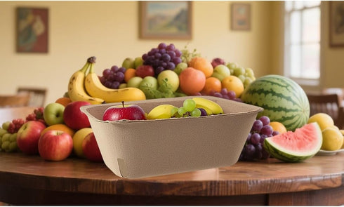 TAICHEUT 100 Pack Natural Pulp Fiber Berry Basket, Bulk Produce Berry Basket Pulp Fiber Fruit Containers Molded Berry