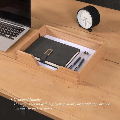 Wood Letter-Size Tray for Office Desktop Organizer, Wooden Front-Load Documents Tray for Mail, Paper, File, Magazine
