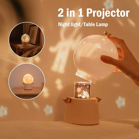 YXCKG 360Rotating 8 Angel Projector Night Light, Baby Projector Lamp, Romantic Planet Sky Projection for Kid Birthday