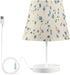 3 ALAZA Bedside Lamp French Blue Flower Wildflowers Table Lamp for Bedroom Desk Lamp with USB Port LED Nightstand Color