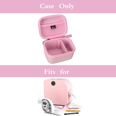 Mchoi Hard Case for Phomemo P12/P12 Pro Label Maker & Tapes, Waterproof Shockproof Protective Case (Pink)