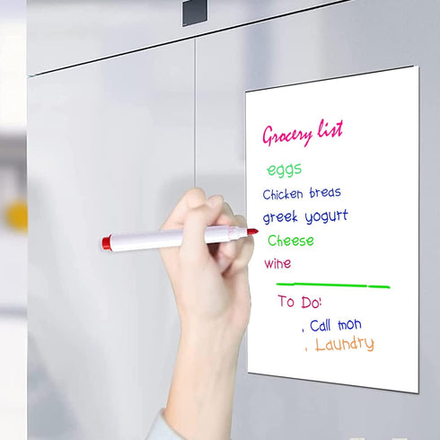 Magnetic Dry Erase Board Sheet for Refrigerator - White Board Organizer and Planner with Stain Resistant Technology