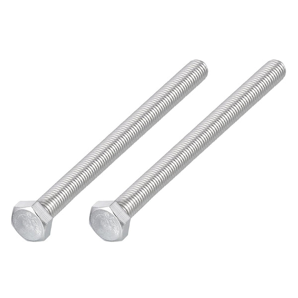 Hex Bolts (M12-1.75x150mm) 2Pcs, 304 Stainless Steel Fully Threaded Hex Head Machine Screws for Furniture Repair, Silver