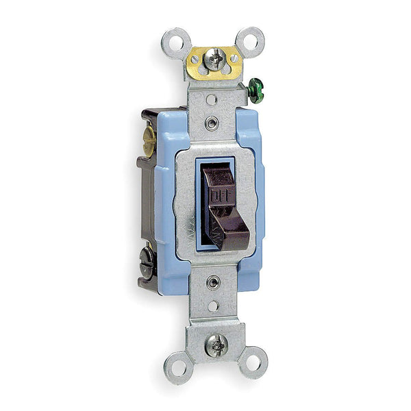 Leviton CS120-2 20-Amp, 120/277-Volt, Toggle Single-Pole AC Quiet Switch, Commercial Grade, Grounding, Brown