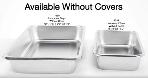 12-1/4" 7-5/8" 2-1/8", 3259 Graham-Field Metal Instrument Tray for Medical, Dental, Tattoo, and Surgical Supplies