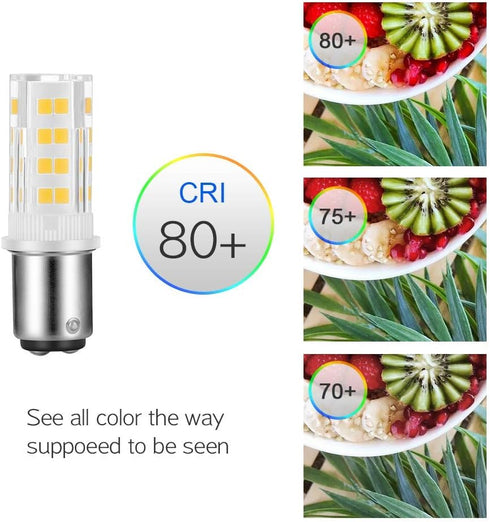 2-Pack Sewing Machine Light Bulb, Double Contact Warm White 2700-3000K, 15T7DC Base Replacement for Singer/Kenmore