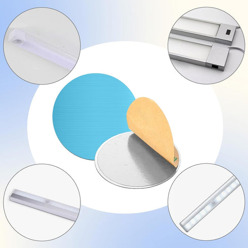 Zyghjort 20PCS Counter Round Metal Adhesive Strips for Magnetic Under Cabinet Lights, Under Cabinet Lights Magnetic