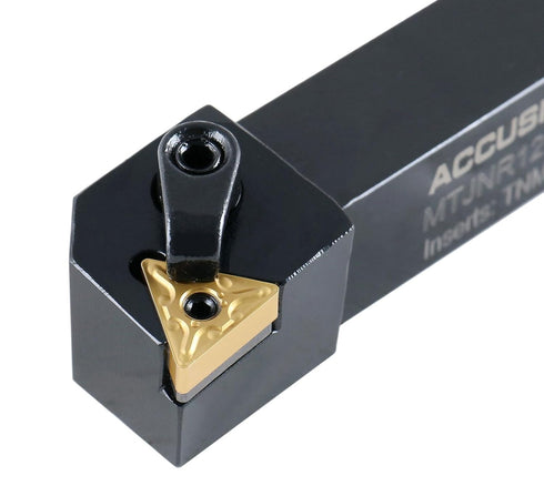 Accusize Industrial Tools 3/4'' by 5'' Lathe Tool Holder, MtTJNR 12-3c with TNMG33 Insert, Right Hand