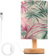 LFICRTAN Table LED Lamps Light Pink Green Tropical Leaf Bedroom Night Light Bedside