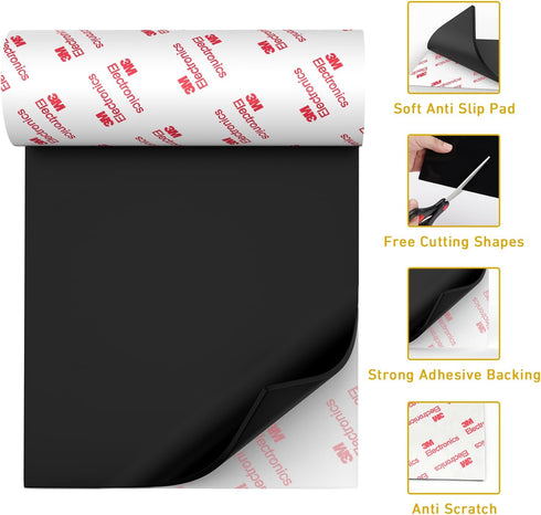 2 pcs Anti-Slip Pads, Silicone Rubber Plastic Pads 150x150mm, 3M Self-Stick Adhesive Non Slip Mats for Furniture