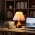 Dolymoly Small Table Lamp Pleated Table Lamp Fabric Shade Desk Lamp Gold Base Mini Bedside Nightstand Lamp with Beige