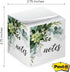 Lush Greenery Sticky Note Cube, 600 Sheets, 2.75" Memo Block, Trendy Botanical Design, Made in The USA