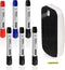 Glass Dry Erase Markers & Spray Eraser for Magnetic Glass Board - 2-in-1 Liquid Whiteboard Pens (4 Black 1 Blue 1 Red)