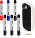 Glass Dry Erase Markers & Spray Eraser for Magnetic Glass Board - 2-in-1 Liquid Whiteboard Pens (4 Black 1 Blue 1 Red)