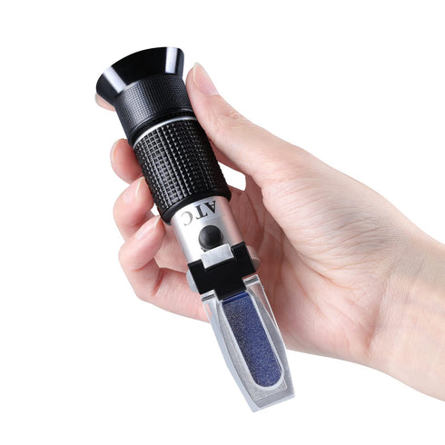 XRCLIF Wine Refractometer for Grape Brewing, Brix 0-40% & Alcohol 0-25% vol, Compact Black Design