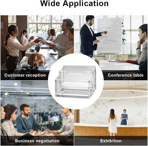 Velarionna 2 2 Acrylic Business Card Holder for Desk Tier Slots, Clear Business Card Display Stand for Men and Women