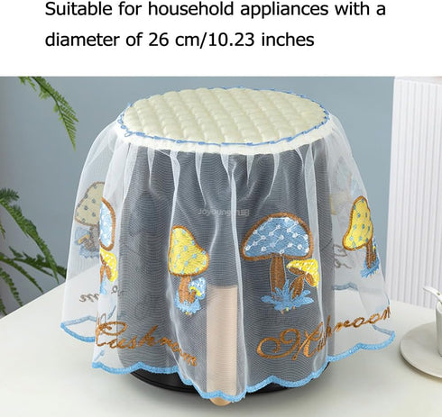 NentMent 2 Pack Countertop Air Fryer Cover Embroidery Lace Digital Air Fryer Dust Cover Top Covers for Compact Airfryer