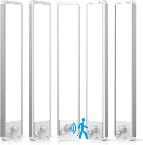 LUMIJOLI 5 Pack Under Cabinet Lighting Wireless 2200maAh Rechargeable LED Motion Sensor Magnetic