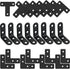 24 Pack L Bracket Corner Brace Sets, 1.57x1.57 Inch Black Stainless Steel 90 Degree Brackets with Screws