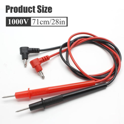 2pairs 71cm/28" Long Banana Plug Multimeter Probe Test Lead Cable Digital Laboratory Multimeter Voltmeter Test Lead Probe Wire Cable 1000V Black Red