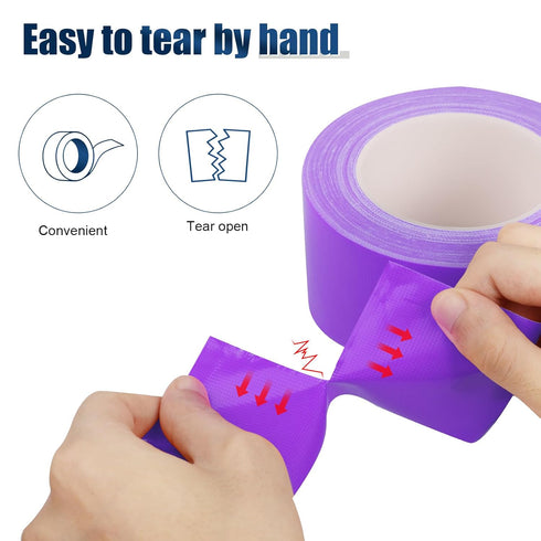 Purple Duct Tape 2.36 Inch by 108 Feet 11 Mil Waterproof Tear by Hand for Indoor and Outdoor Use