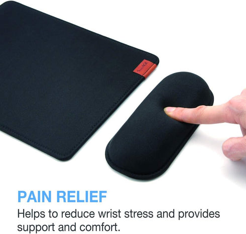 SenseAGE Ergonomic Detachable Mouse Pad - Wrist Support, Adjustable Placement for Pain Relief, Non-Slip Base (Black)